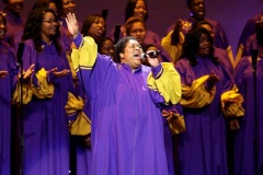 HOUSTON - SEPTEMBER 19: The Resurrection Baptist Church Mass Choir, winner in the Large Choir category of the Verizon Wireless "How Sweet The Sound" competition, performs at Toyota Center on September 19, 2009 in Houston, Texas.  (Photo by Bob Levey/Getty Images for Verizon Wireless)